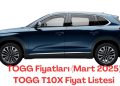 TOGG Fiyatları (Mart 2025) TOGG T10X Fiyat Listesi